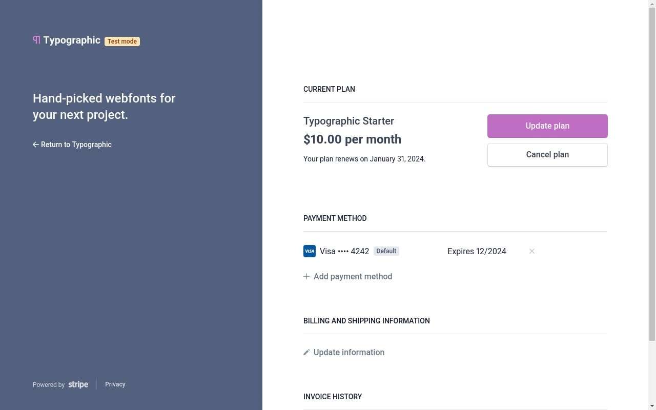 Subscriptions using Stripe Checkout